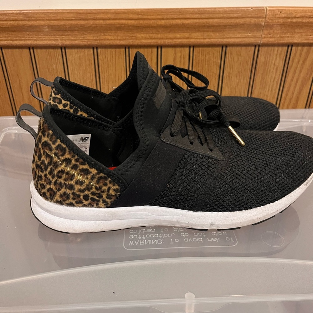 Black and Leopard Women's Sneakers